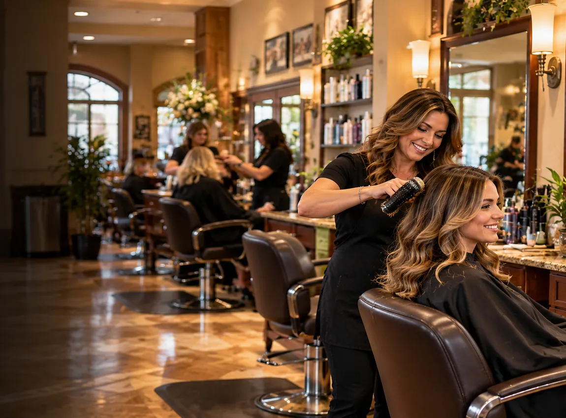 Illustrative cozy salon environment